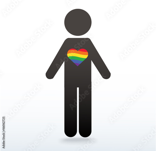 men symbol icon with a rainbow heart, LGBT symbol, love is love, rainbow flag in heart icon, love wins 