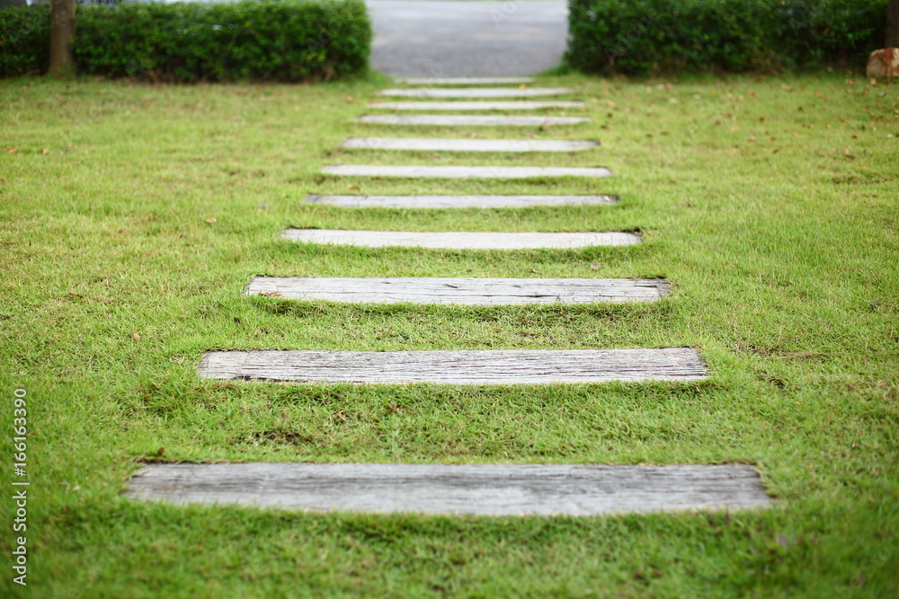 concrete pathway pavement step on green grass front yard garden concrete pathway pavement step on green grass front yard garden