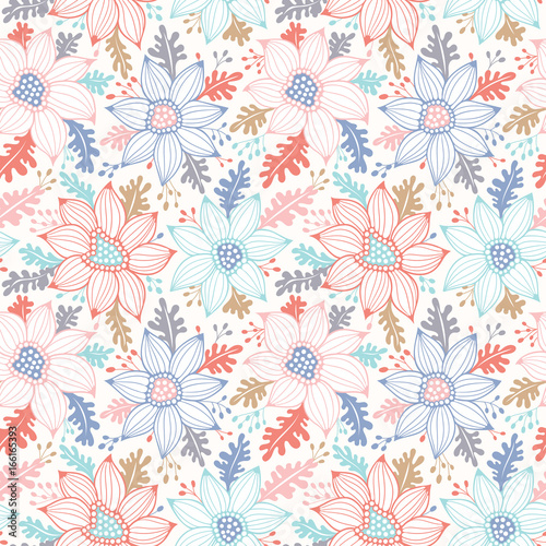 Colorful vector floral pattern