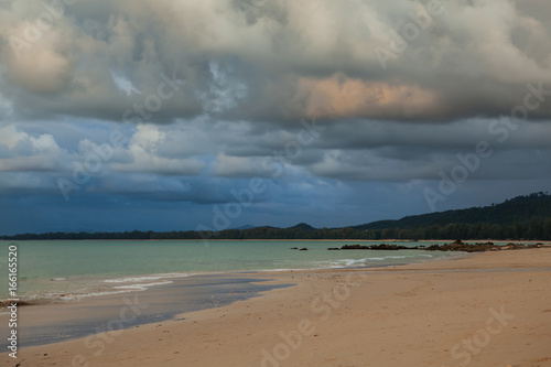 beautiful sunset, sky and clouds before rain coming at Thailand.