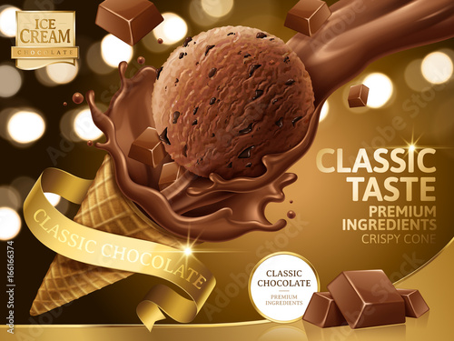 Chocolate ice cream cone ads