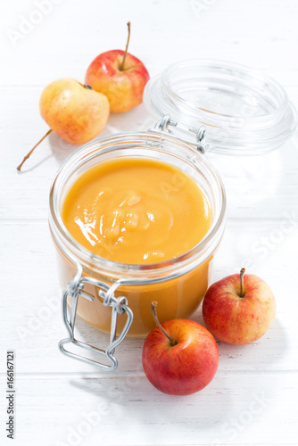 fresh apple sauce, vertical photo