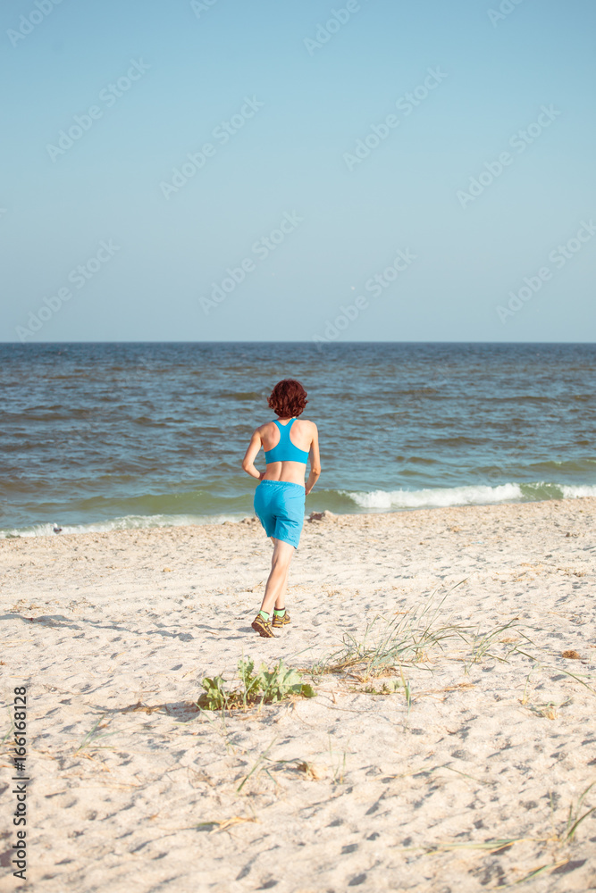 Running on the beach.
