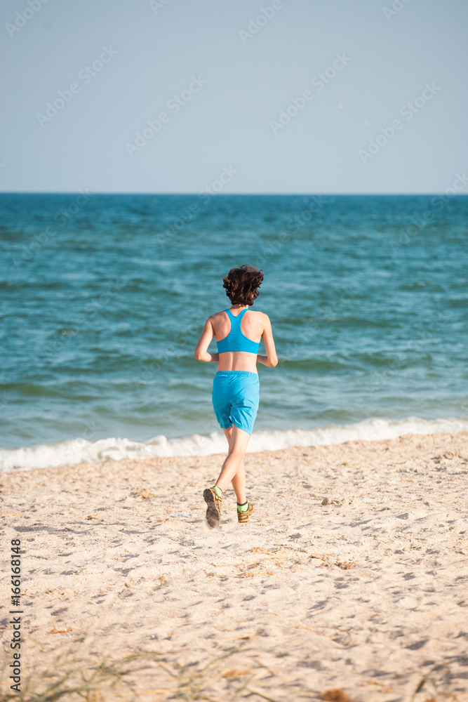 Running on the beach.