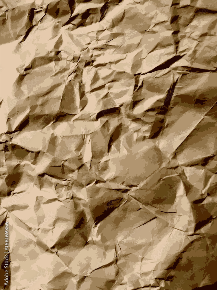 Craft paper background. Vector wrinkled paper texture.