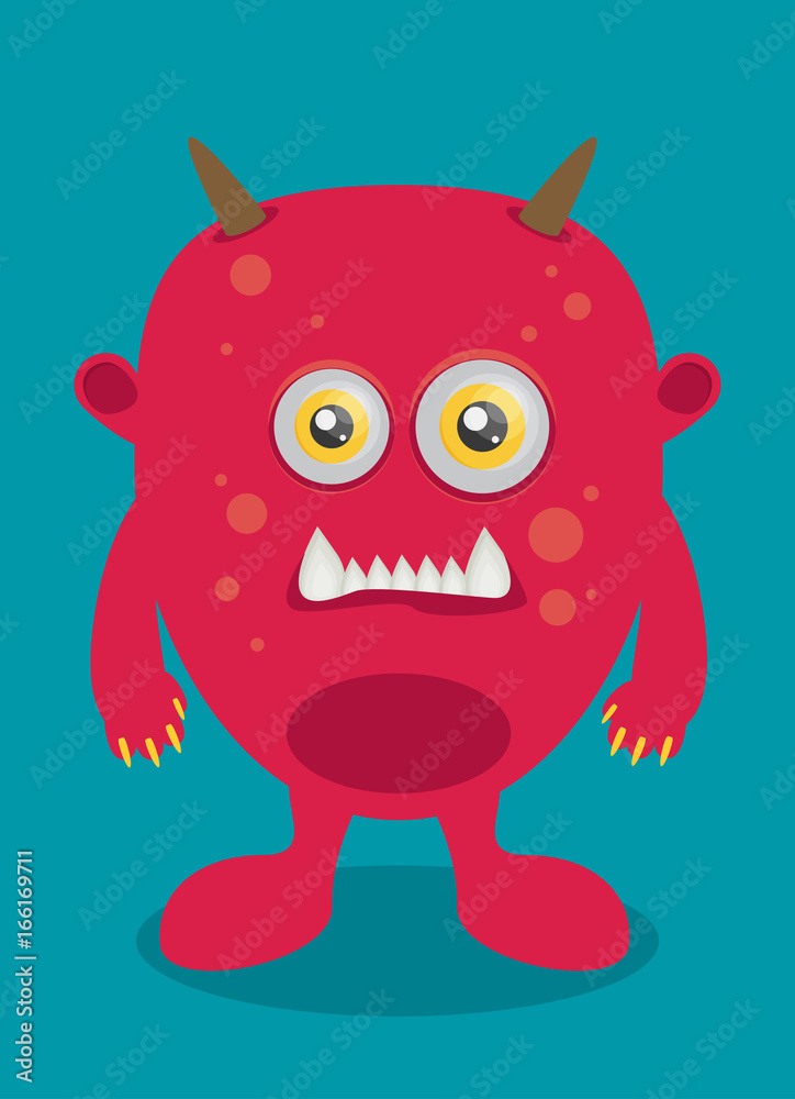 Cartoon monster in flat style. Happy halloween vector. Cartoon monster in flat style. Happy halloween vector.