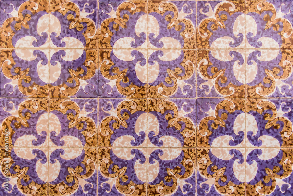  Old azulejos, Portugal, detail, geometric pattern, camaieu pastel color 
