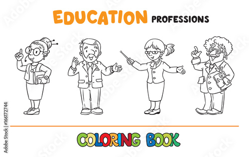 Education professions coloring book.