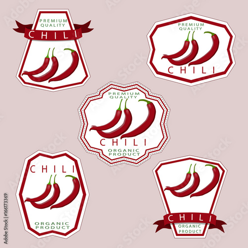 Abstract vector illustration logo whole ripe vegetable pepper.