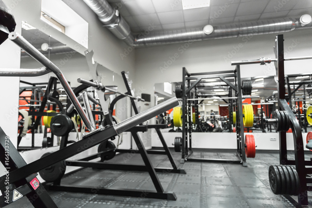 Fototapeta premium Gym interior with equipment