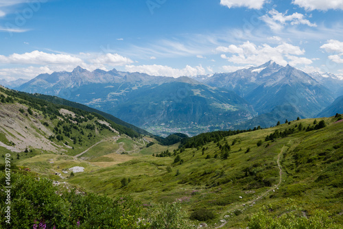 A summer alpin panorama of valle d'aosta