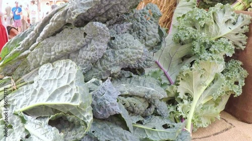 Slow motion. POV point of view - Fresh produce at the local Farmer's Market near historical Union Station photo