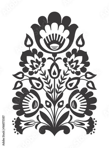 Polish folk flowers papercut decor