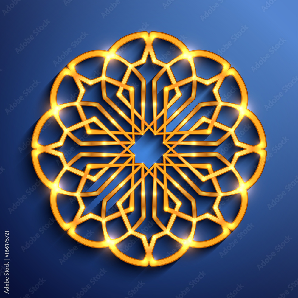 Islamic glowing ornament, arabic style mandala. Vector illustration. Islamic glowing ornament, arabic style mandala. Vector illustration.