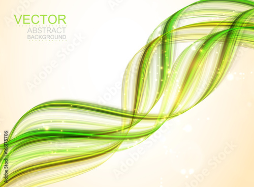 Vector background. Bright abstract wave on white, with light particles.
