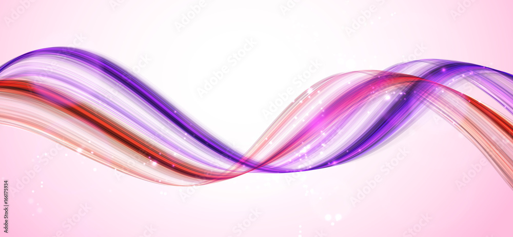 Vector background. Bright abstract wave on white, with light particles. Vector background. Bright abstract wave on white, with light particles.