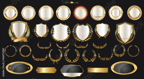 Luxury gold and silver design elements collection