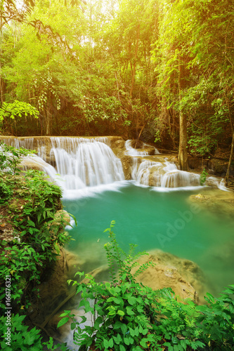 Huay Mae Kamin waterfall in Khuean Srinagarindra National Park, Kanchanaburi, Thailand © geargodz