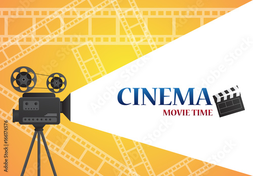 Movie cinema poster design. Vector template banner for show