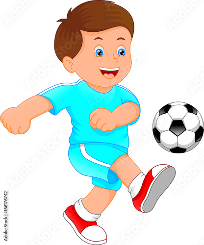 cute little boy soccer player