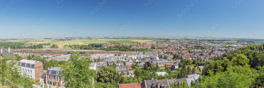 Panoramic view of the lower city of Laon, seen from the upper city
