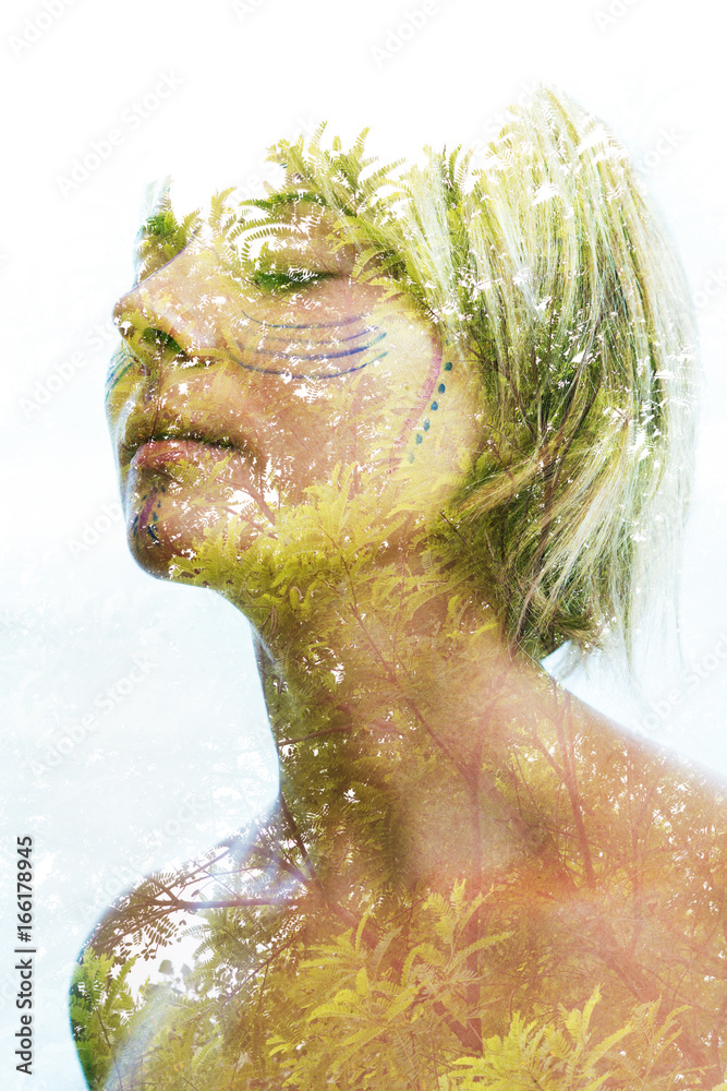 Fototapeta premium Double exposure portrait