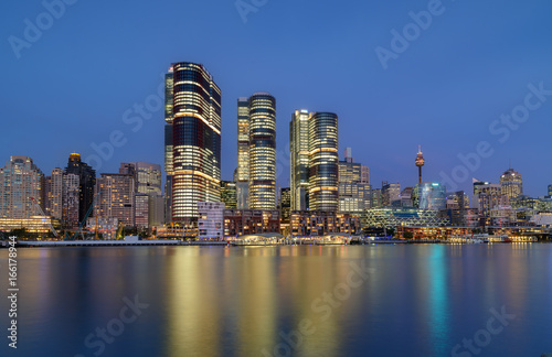 Sydney, Darling Harbour on sunset.