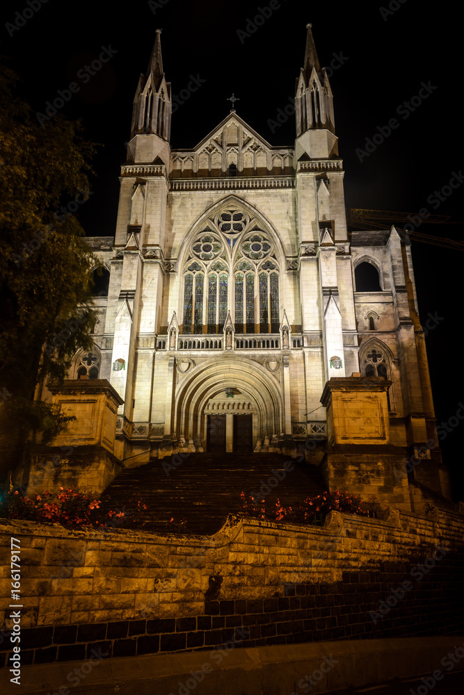 St. Paul's Cathedral at night, Dunedin, New Zealand
