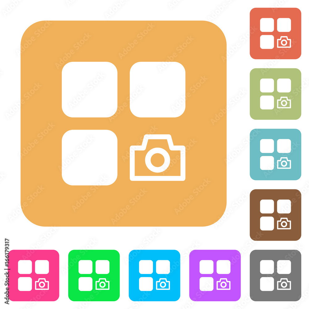 Component snapshot rounded square flat icons Component snapshot rounded square flat icons