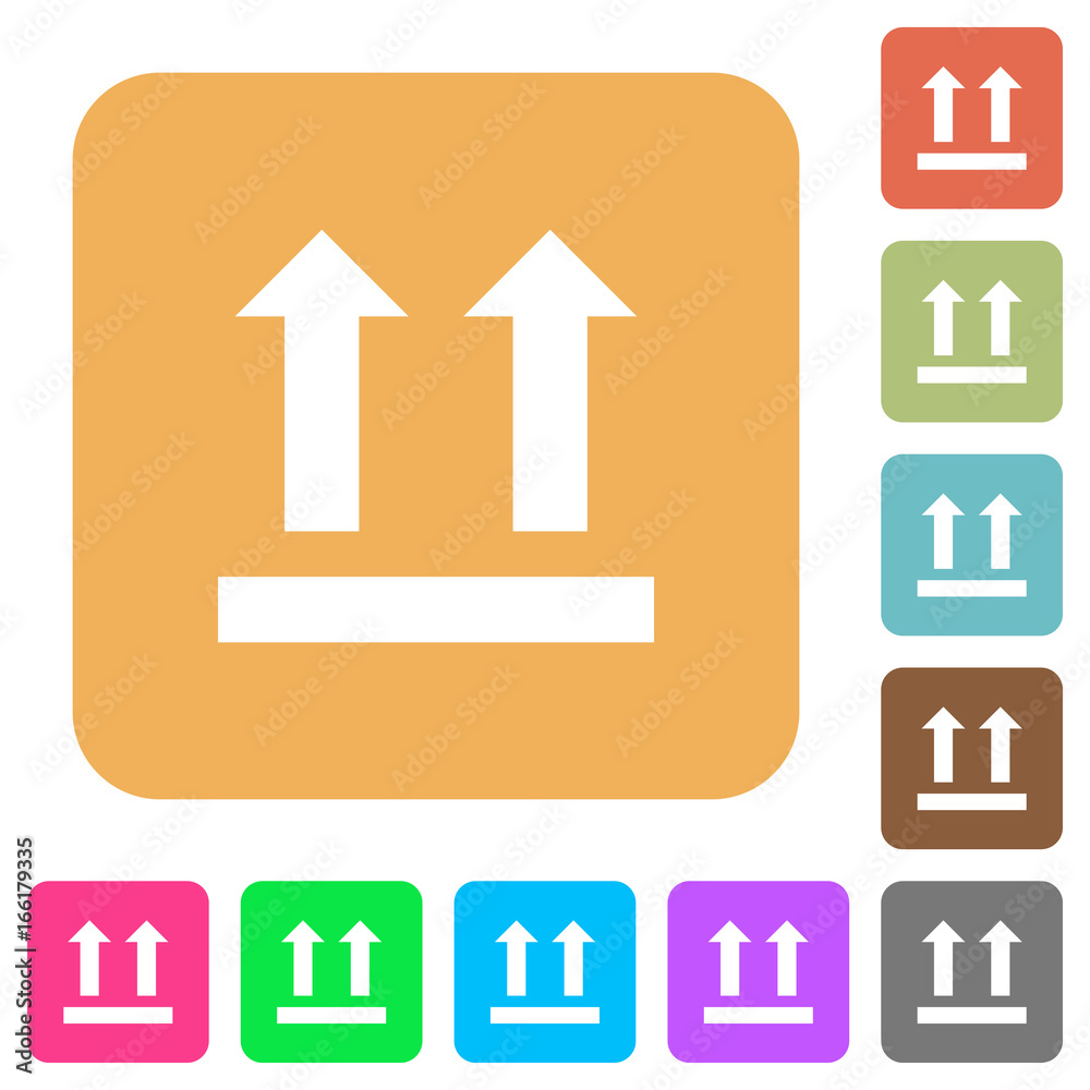 Side up sign rounded square flat icons Side up sign rounded square flat icons