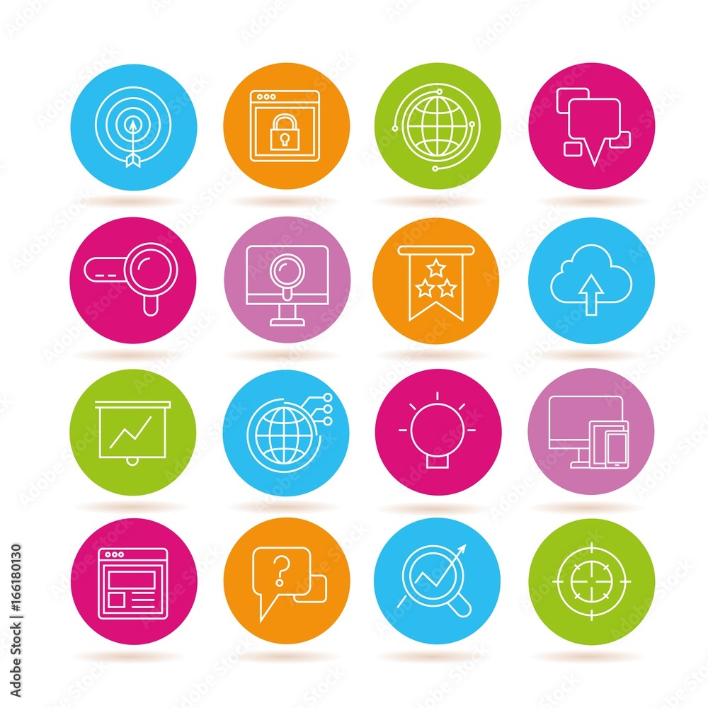 seo and network icons seo and network icons