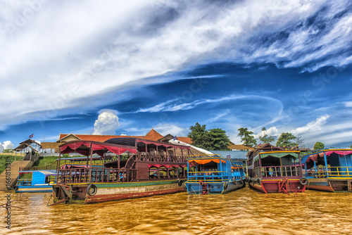 LAKE TONLE SAP, COMBODIA Chong Knies Village, Tonle Sap Lake, the largest freshwater lake in Southeast Asia photo