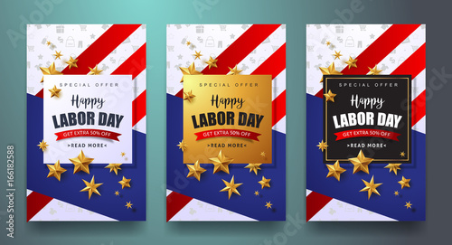 Labor day sale promotion advertising banner template.American labor day wallpaper.voucher discount.Vector illustration .