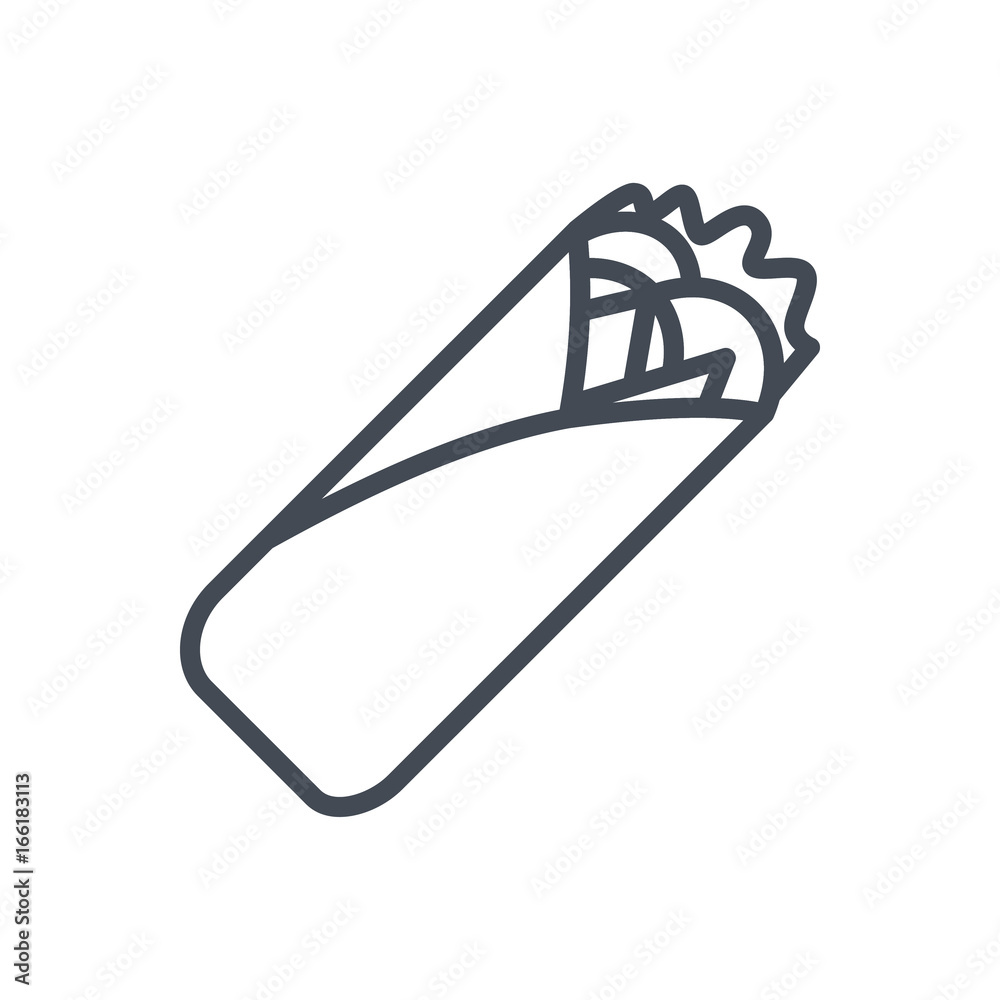 Fast food burrito line icon Fast food burrito line icon
