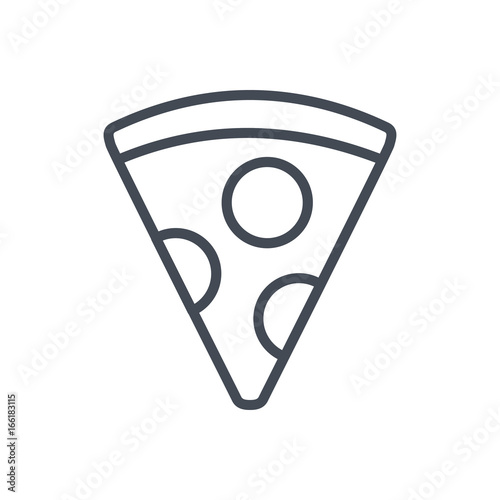 Fast food pizza slice line icon