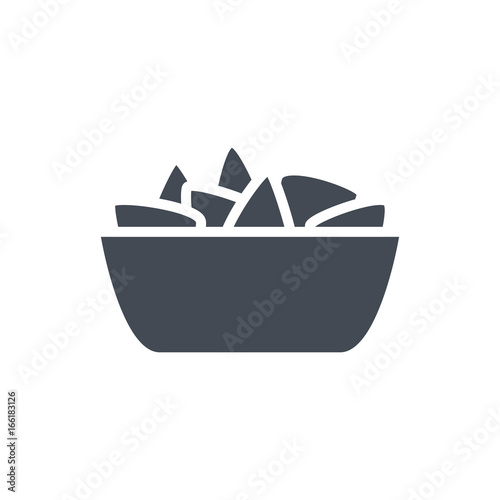 Fast food bowl chips nacho silhouette icon