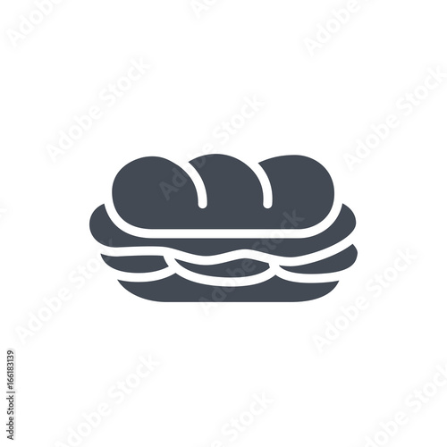 Fast food sandwich sub silhouette icon