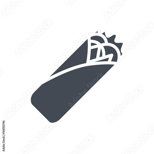 Fast food burrito silhouette icon