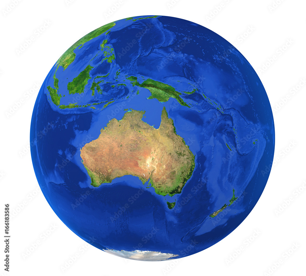 Earth Globe Australia View Isolated