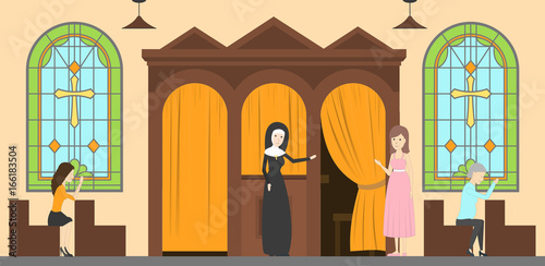 Confessional at church.
