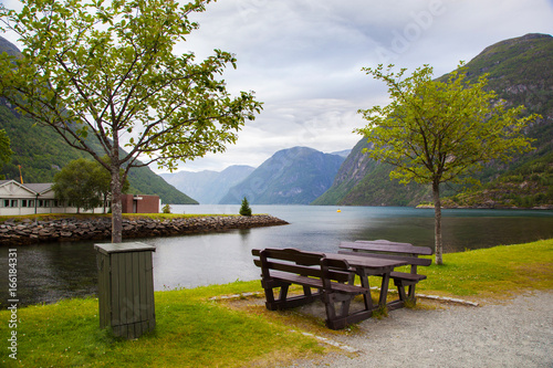 Hellesylt village near Geiranger fjord, Norway