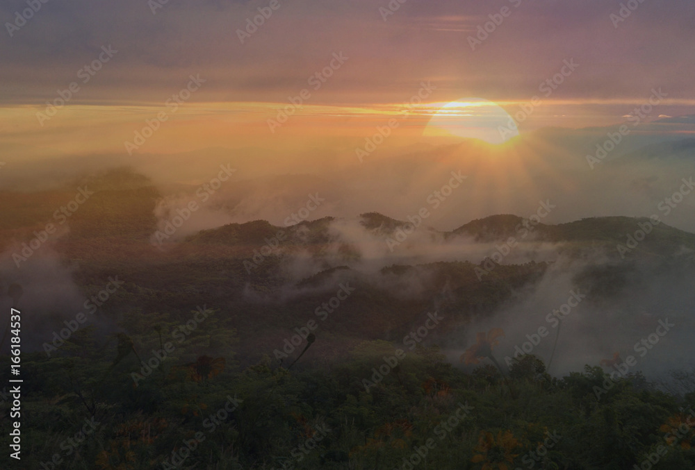 Morning mist is a natural phenomenon. When hot air hits cold air. Morning mist is a natural phenomenon. When hot air hits cold air.