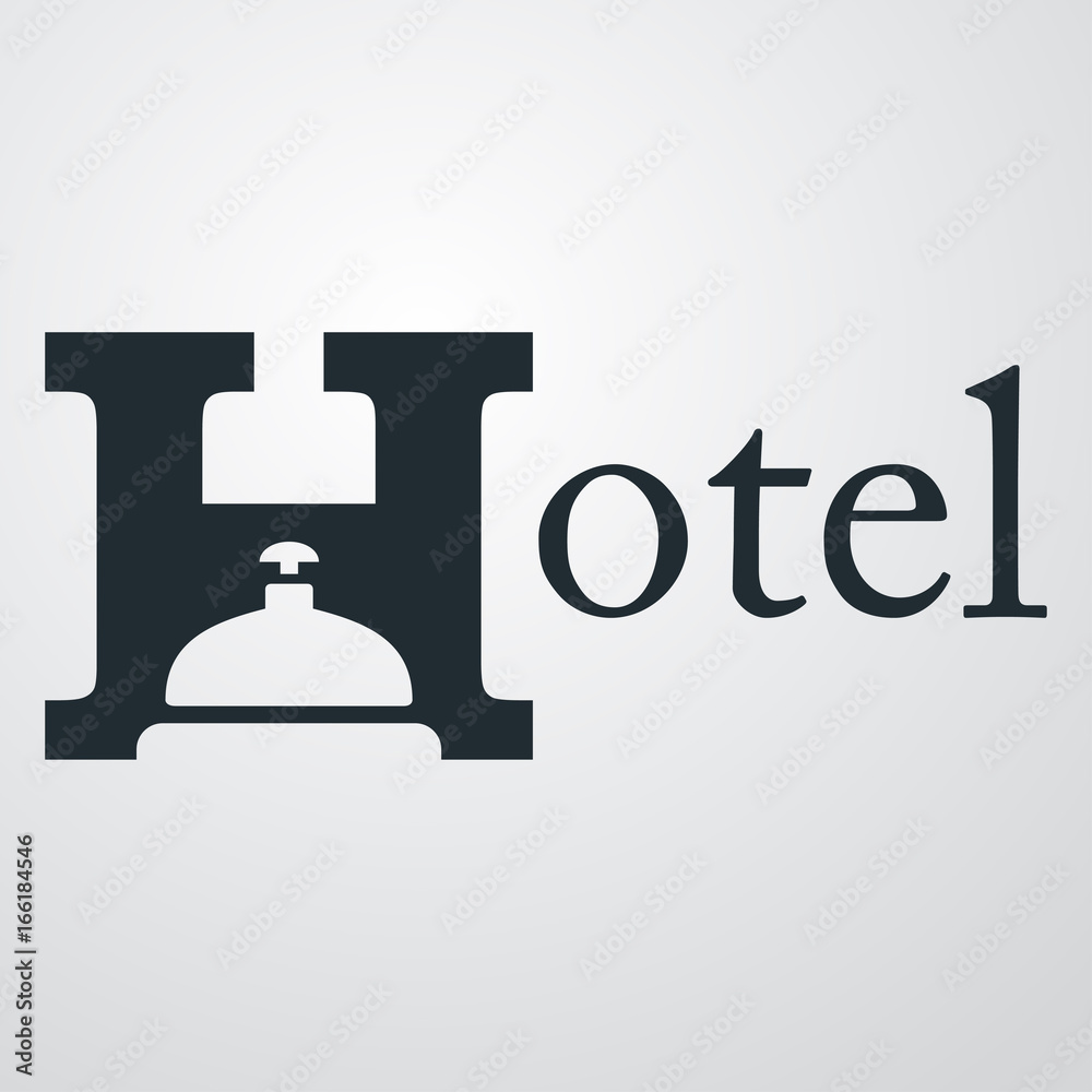 Logotipo Hotel con timbre en fondo degradado Logotipo Hotel con timbre en fondo degradado