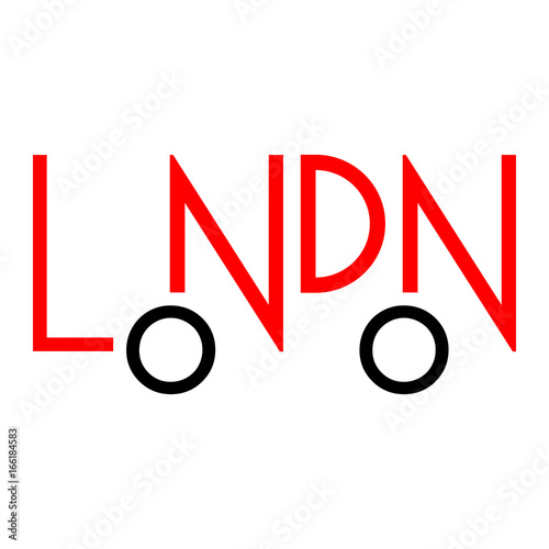 Logotipo LONDON como autobus color en fondo blanco