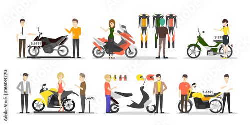 Motorcycle shop set.
