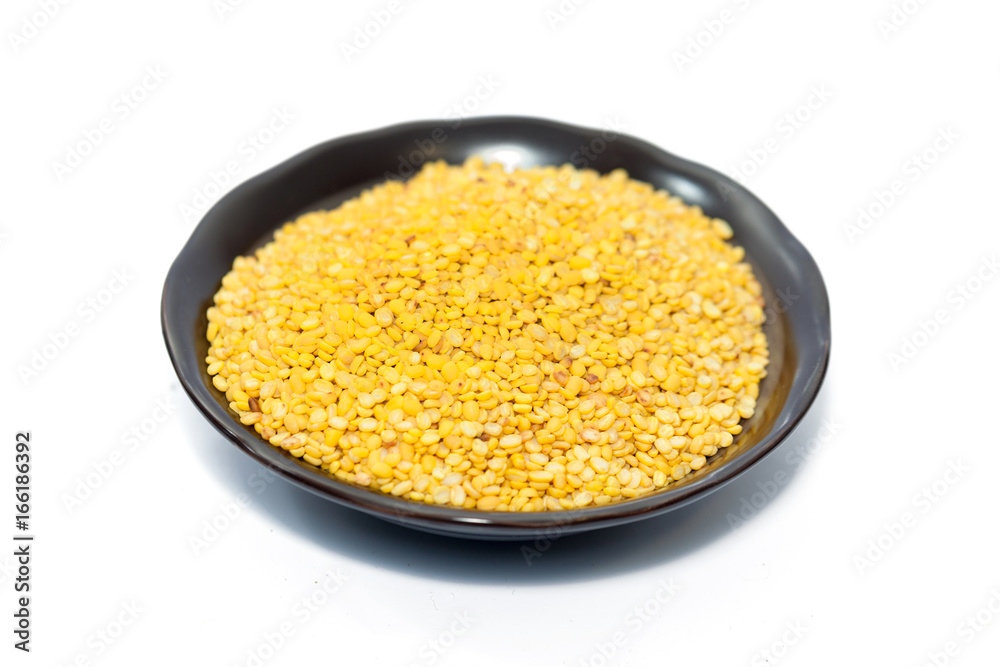 peeled mung beans in bowl isolated on white peeled mung beans in bowl isolated on white