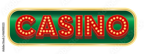 casino button sign on a white background