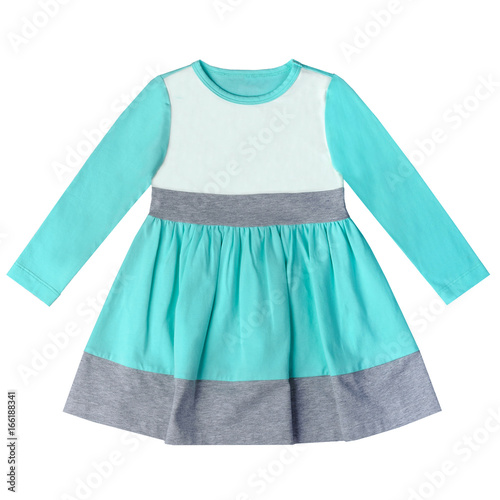 beautiful children's dress for girls of school age isolated on a white background