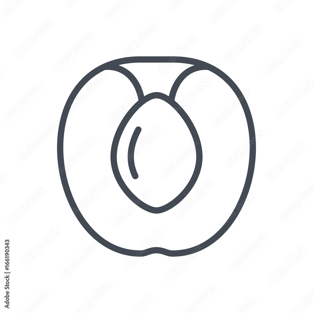 Fruits food peach slice line icon Fruits food peach slice line icon