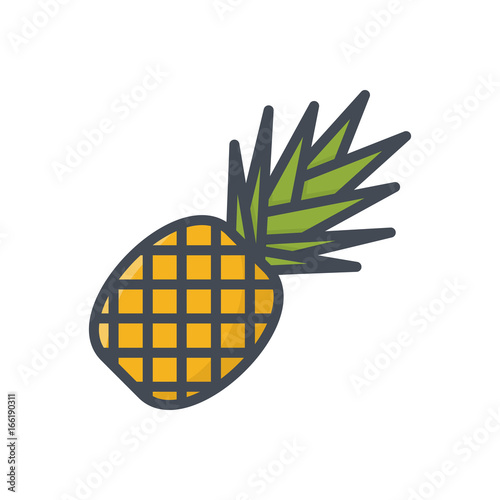 Fruits pineapple colored icon